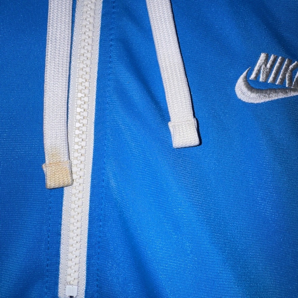 Nike Mens Colorblock Half Zip Hoodie Blue Navy Orange Swoosh Size M - Picture 10 of 15